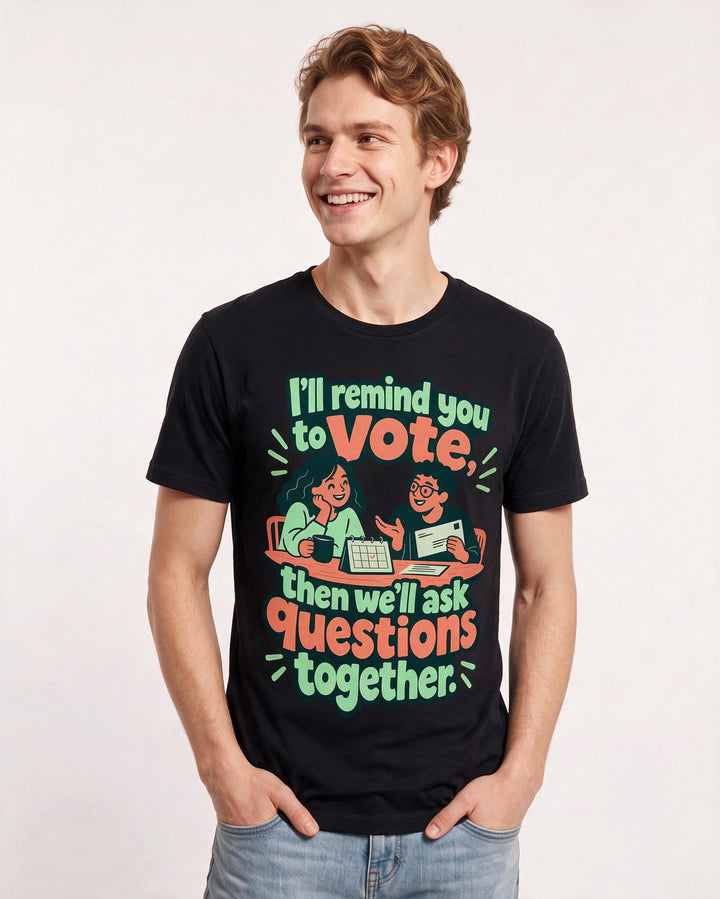 Political Statement Black T-Shirt for Men – Everyday Expression Graphic Tee product image 1