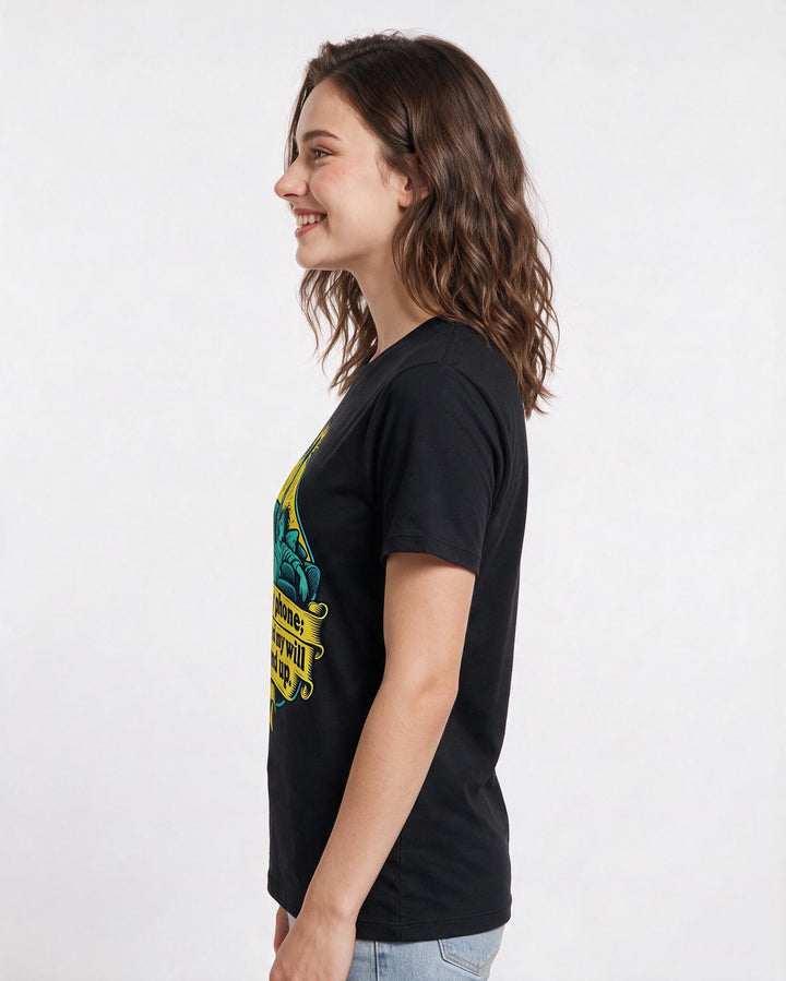 Meme Black T-Shirt for Women – Everyday Expression Graphic Tee product image 2