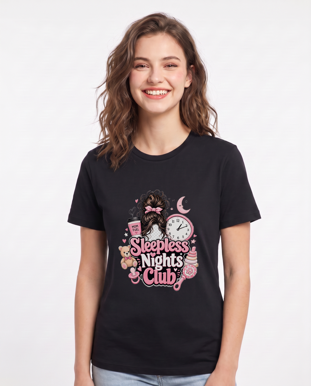 Sleepless Nights Club Women's Black T-Shirt product image 2