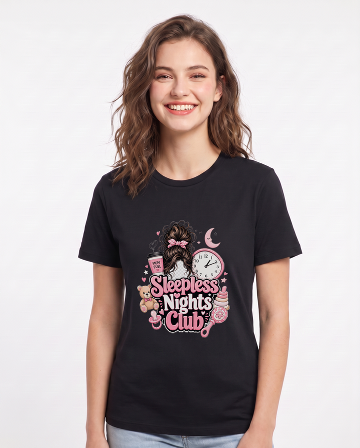 Sleepless Nights Club Women's Black T-Shirt product image 2