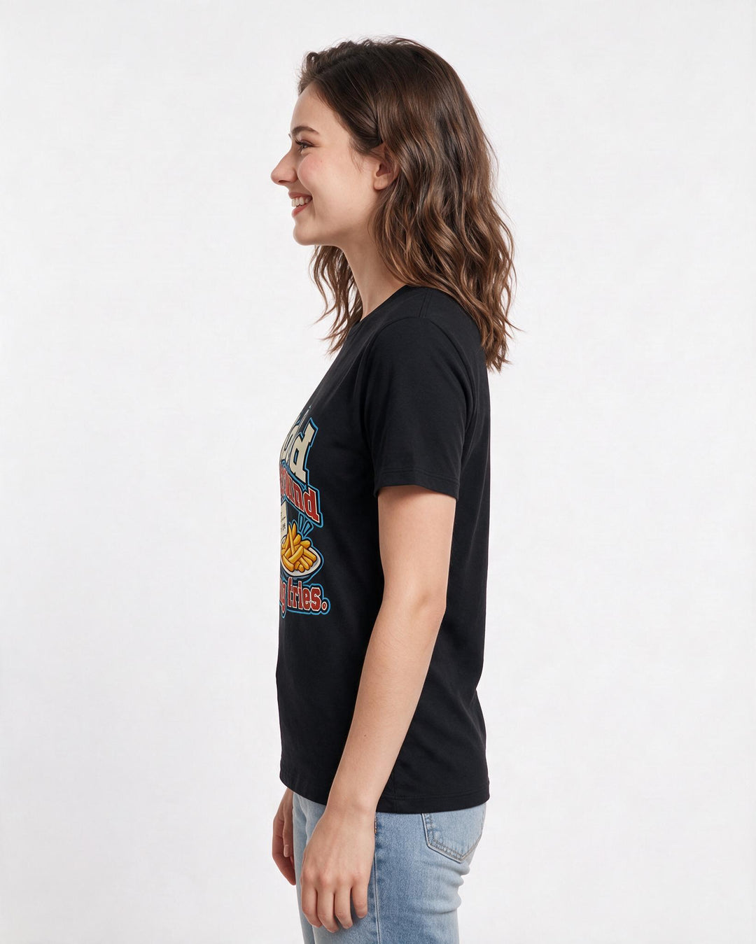 Couples Black T-Shirt for Women – Everyday Expression Graphic Tee product image 2
