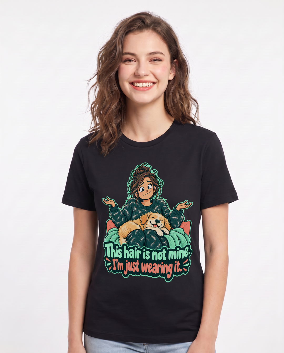 Cat Lover Black T-Shirt for Women – Everyday Expression Graphic Tee product image 3