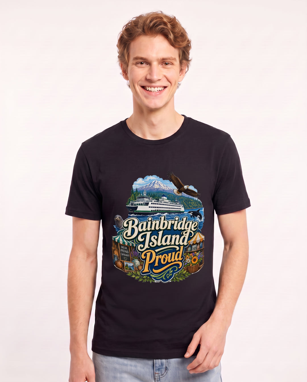 Bainbridge Island Proud Men's Black T-Shirt product image 1