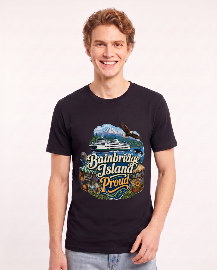 Bainbridge Island Proud Men's Black T-Shirt product image 1