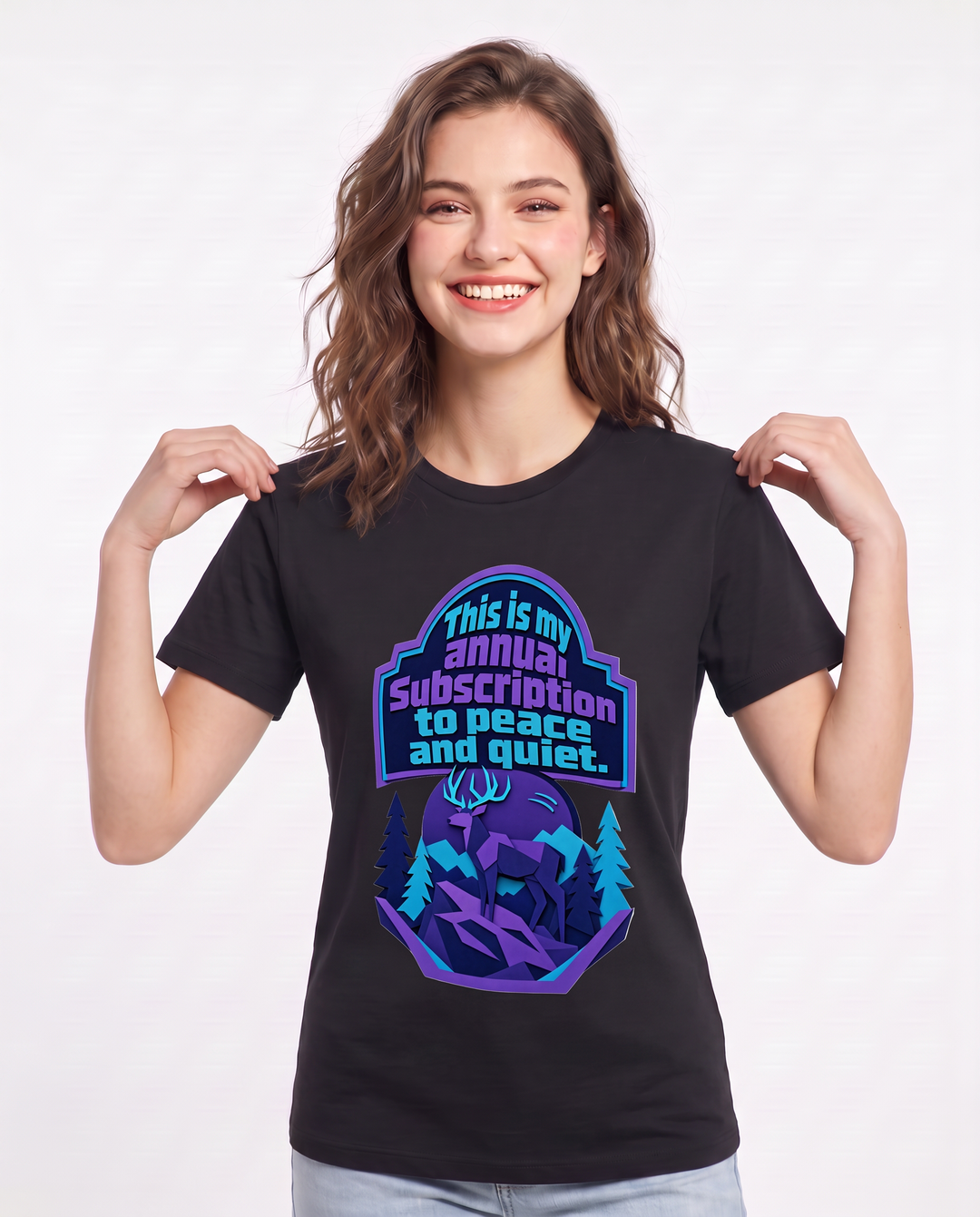 Hunting Women's Black T-Shirt - This is my annual subscription to product image 3