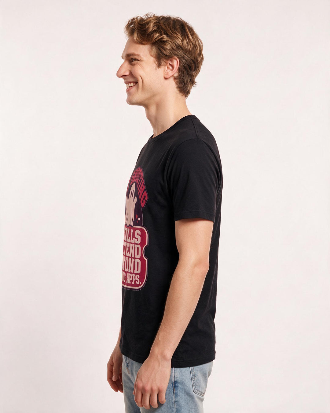 Halloween Men's Black T-Shirt - My ghosting skills extend beyond product image 2