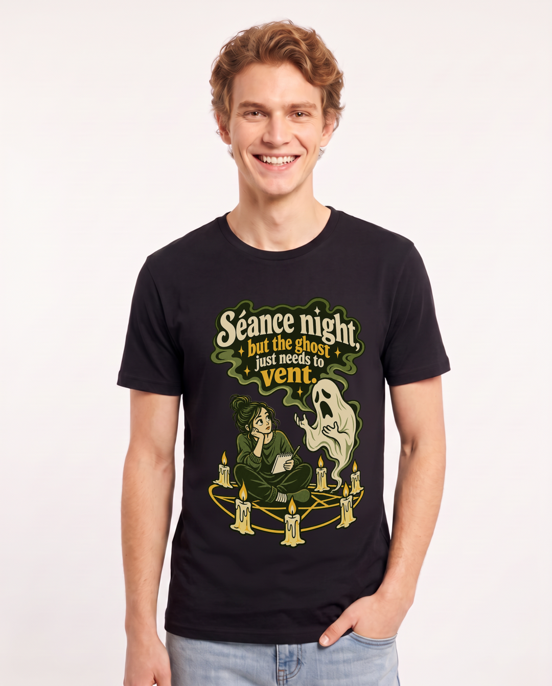 Halloween Black T-Shirt for Men – Halloween Theme Graphic Tee product image 3