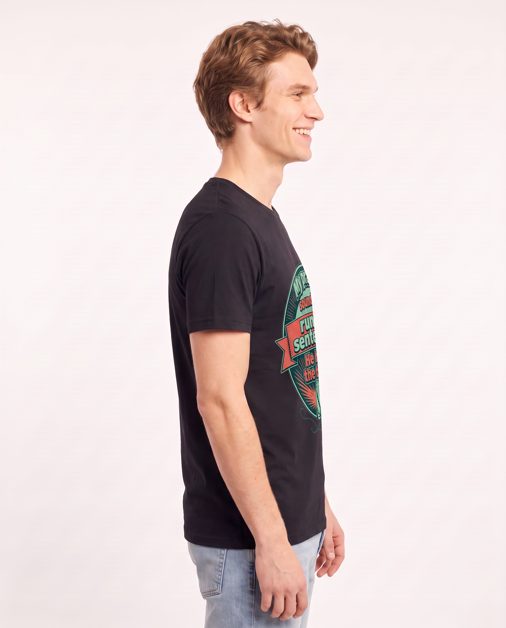 Graphic Men's Black T-Shirt - My prayers sound like run-on sentences; product image 2