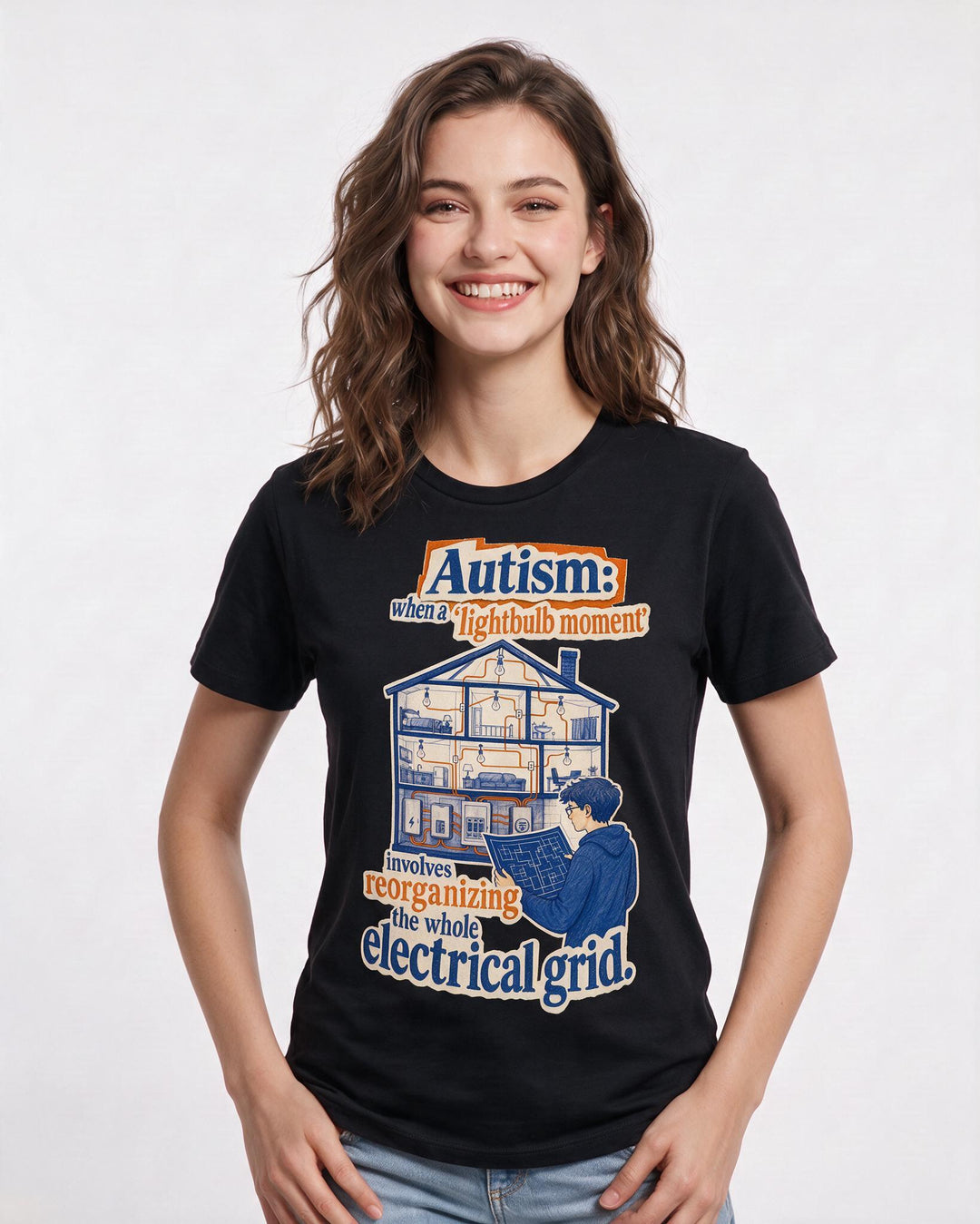 Neurodiversity Black T-Shirt for Women – Everyday Expression Graphic Tee product image 1