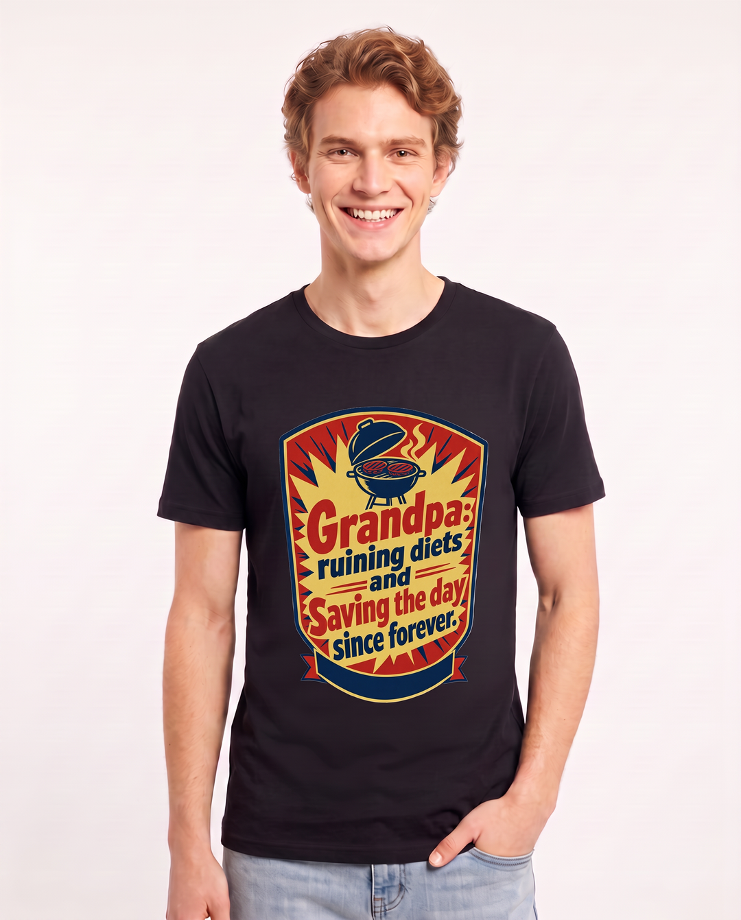 Graphic Men's Black T-Shirt - Grandpa: ruining diets and saving the product image 3