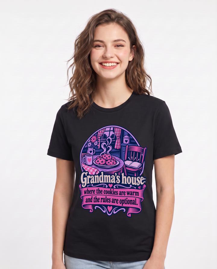 Grandparent Black T-Shirt for Women – Everyday Expression Graphic Tee product image 3