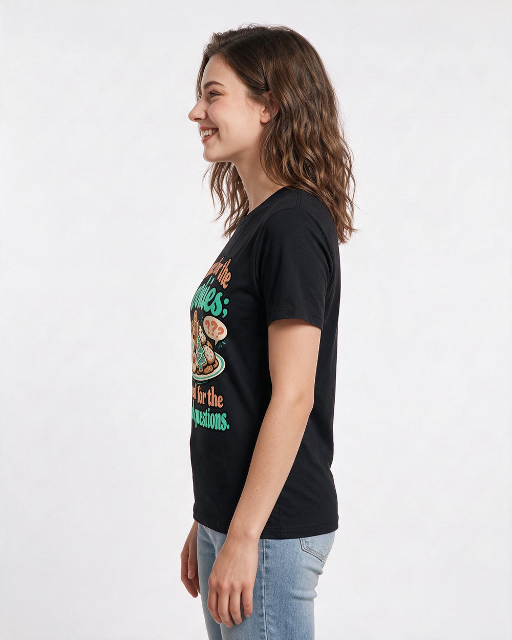 Christmas Black T-Shirt for Women – Holiday Theme Graphic Tee product image 2