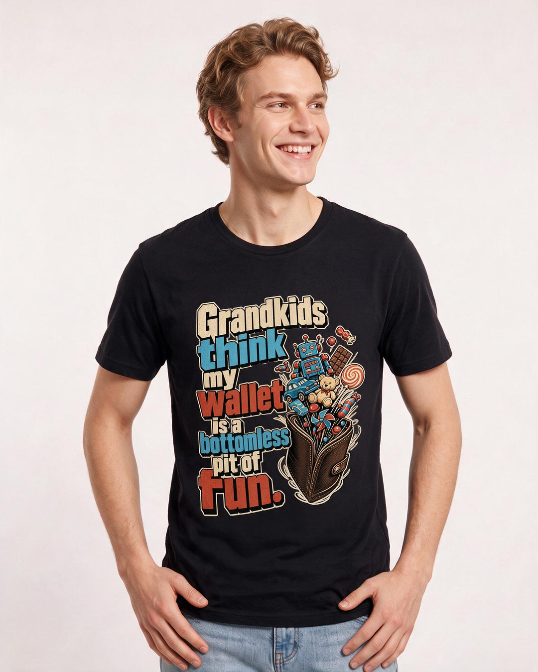 Grandparent Black T-Shirt for Men – Everyday Expression Graphic Tee product image 3