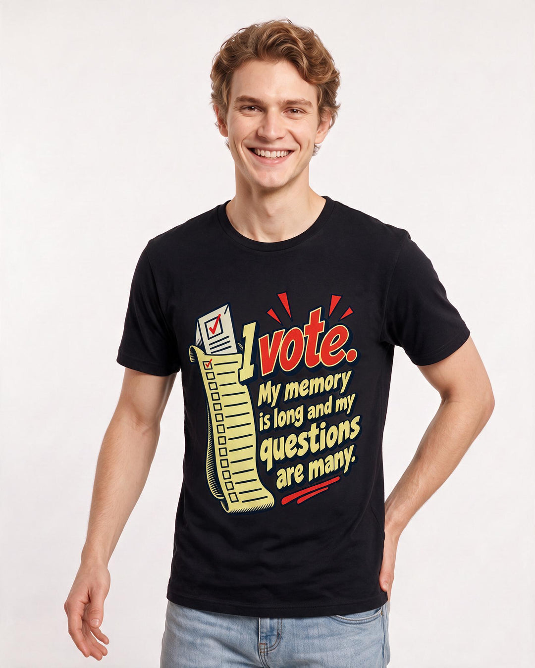 Political Statement Black T-Shirt for Men – Everyday Expression Graphic Tee product image 1