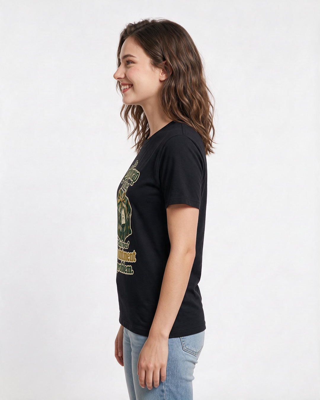 Christmas Black T-Shirt for Women – Holiday Theme Graphic Tee product image 2