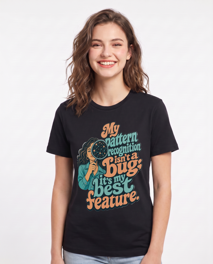 Neurodiversity Black T-Shirt for Women – Everyday Expression Graphic Tee product image 3
