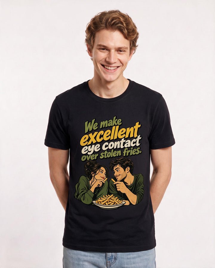Couples Black T-Shirt for Men – Everyday Expression Graphic Tee product image 1