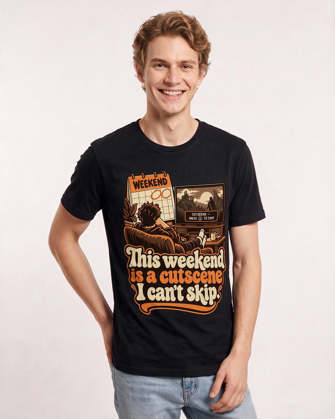 Gaming Black T-Shirt for Men – Game Night Graphic Tee product image 1