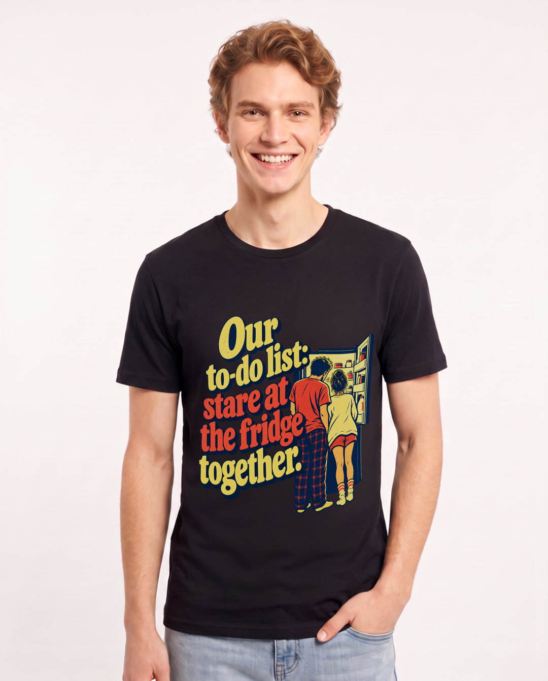Couples Black T-Shirt for Men – Everyday Expression Graphic Tee product image 3