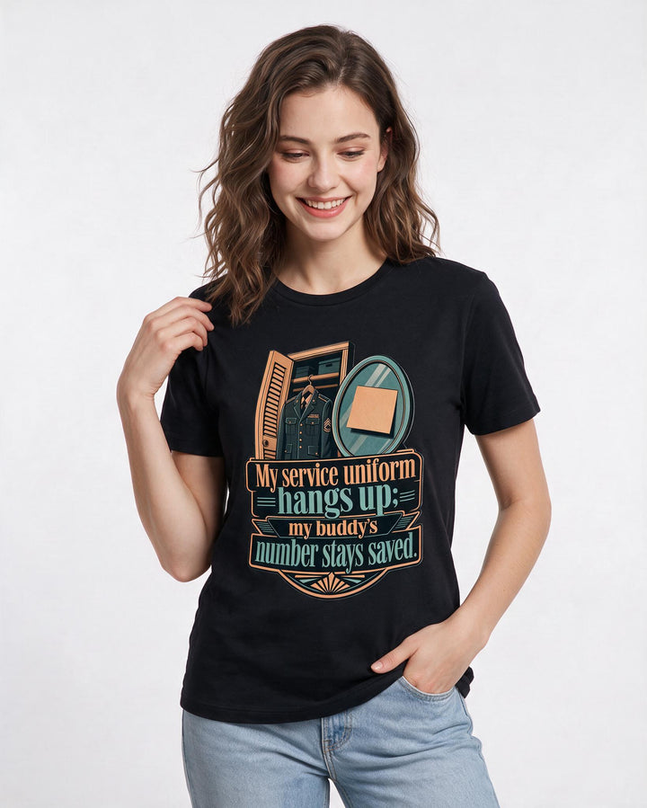 Veteran Black T-Shirt for Women – Everyday Expression Graphic Tee product image 1