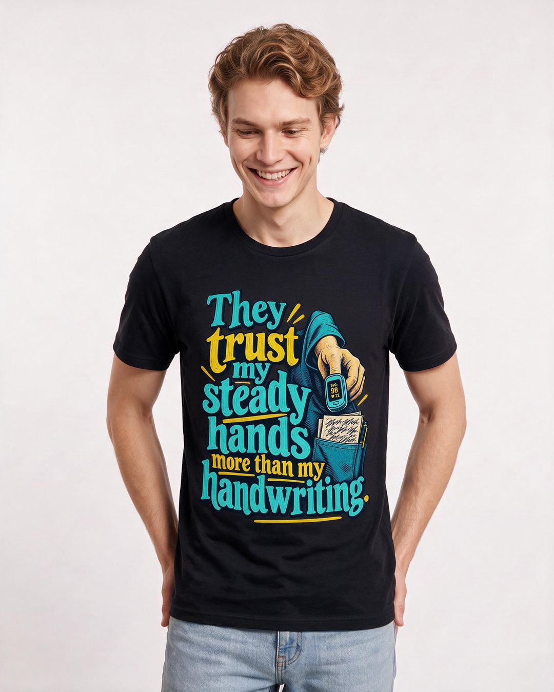 Nurse Black T-Shirt for Men – Nursing Life Graphic Tee product image 1