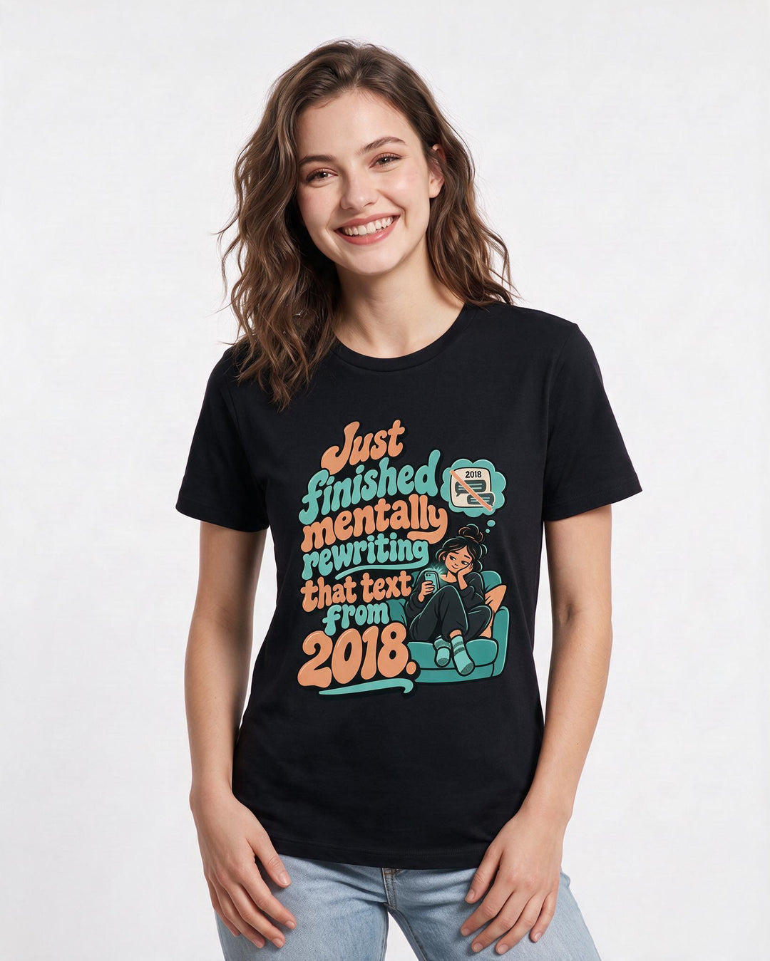 Meme Black T-Shirt for Women – Everyday Expression Graphic Tee product image 1
