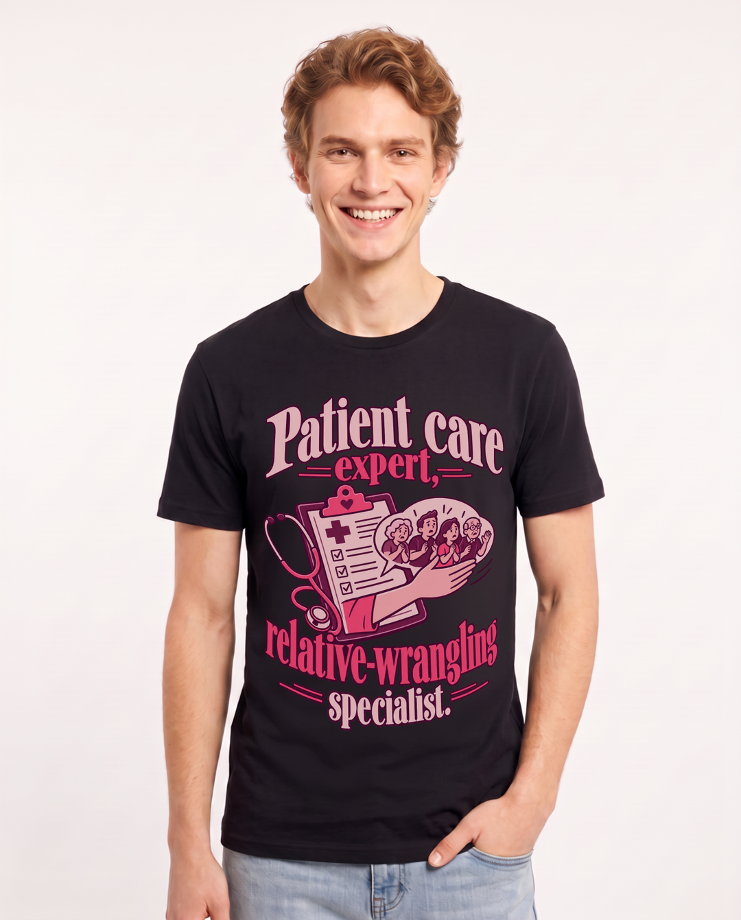 Nurse Black T-Shirt for Men – Nursing Life Graphic Tee product image 3