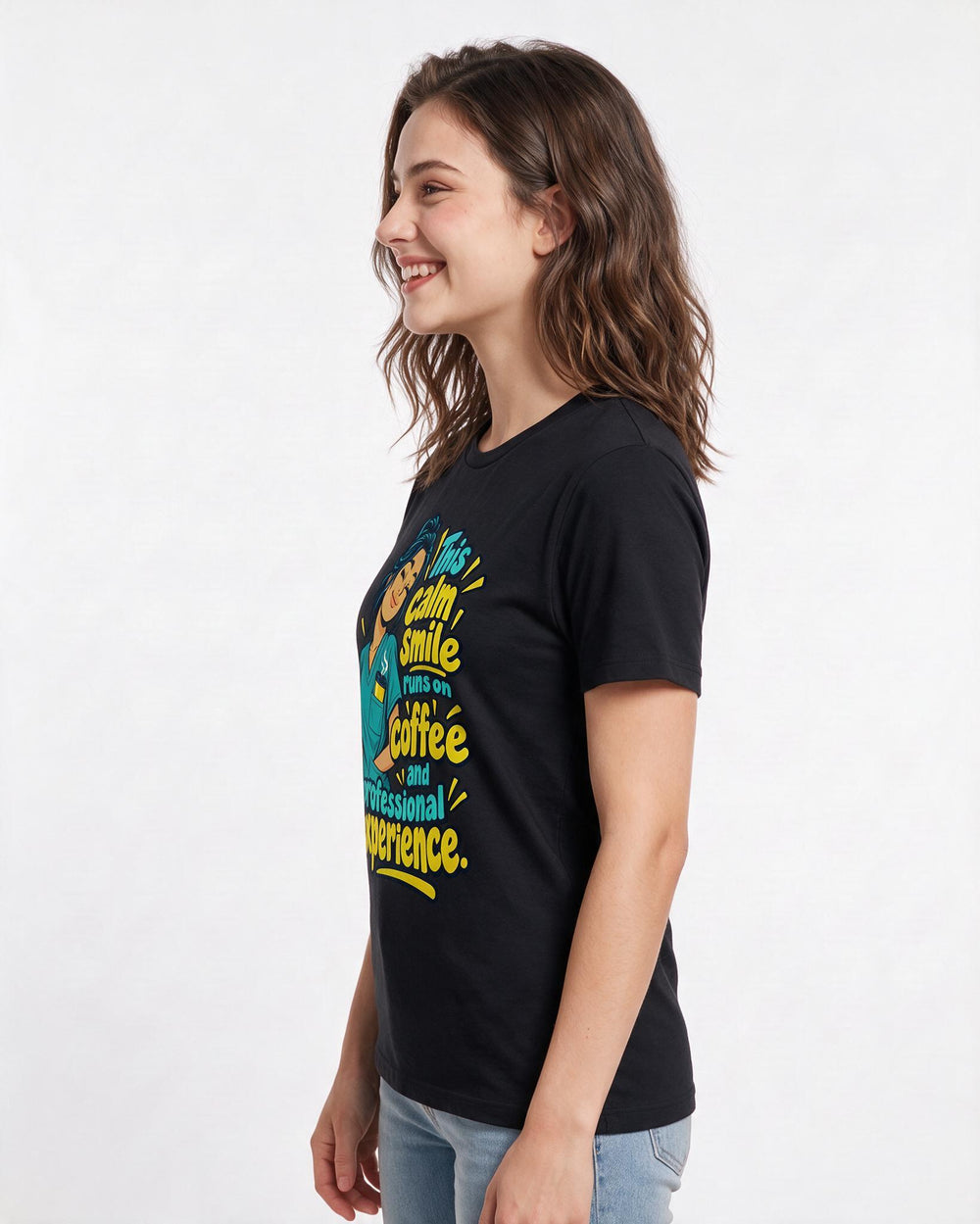 Nurse Black T-Shirt for Women – Nursing Life Graphic Tee product image 2