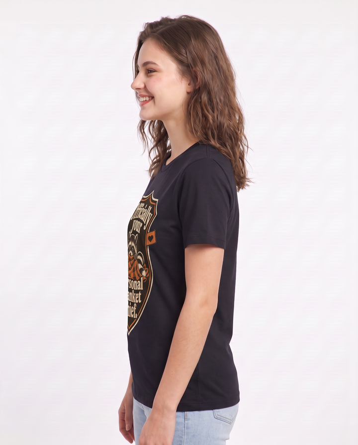Couples Women's Black T-Shirt - Officially your personal blanket product image 2