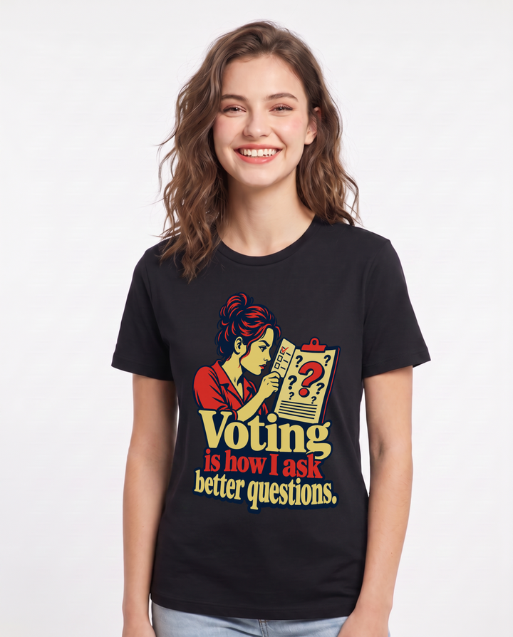 Political Statement Black T-Shirt for Women – Everyday Expression Graphic Tee product image 3