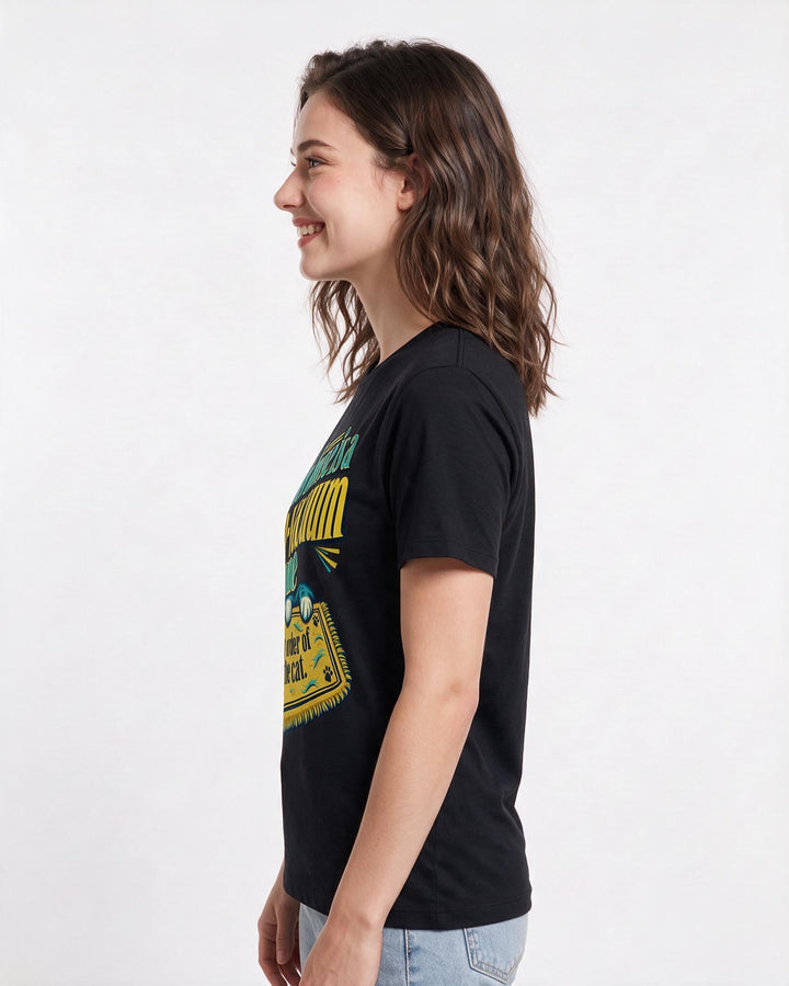 Cat Lover Black T-Shirt for Women – Everyday Expression Graphic Tee product image 2