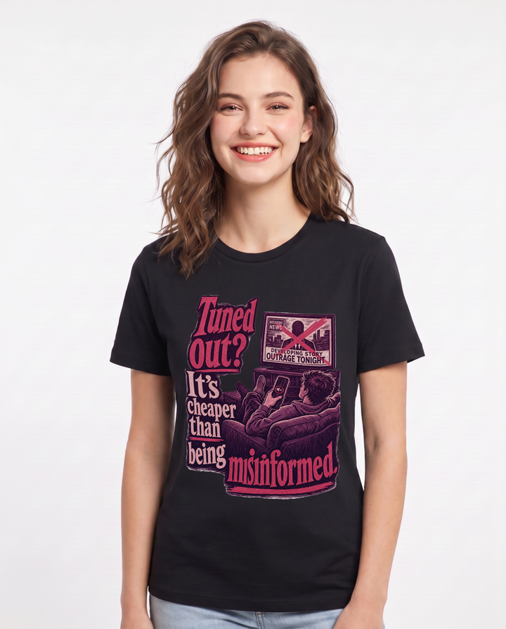 Political Statement Black T-Shirt for Women – Everyday Expression Graphic Tee product image 3