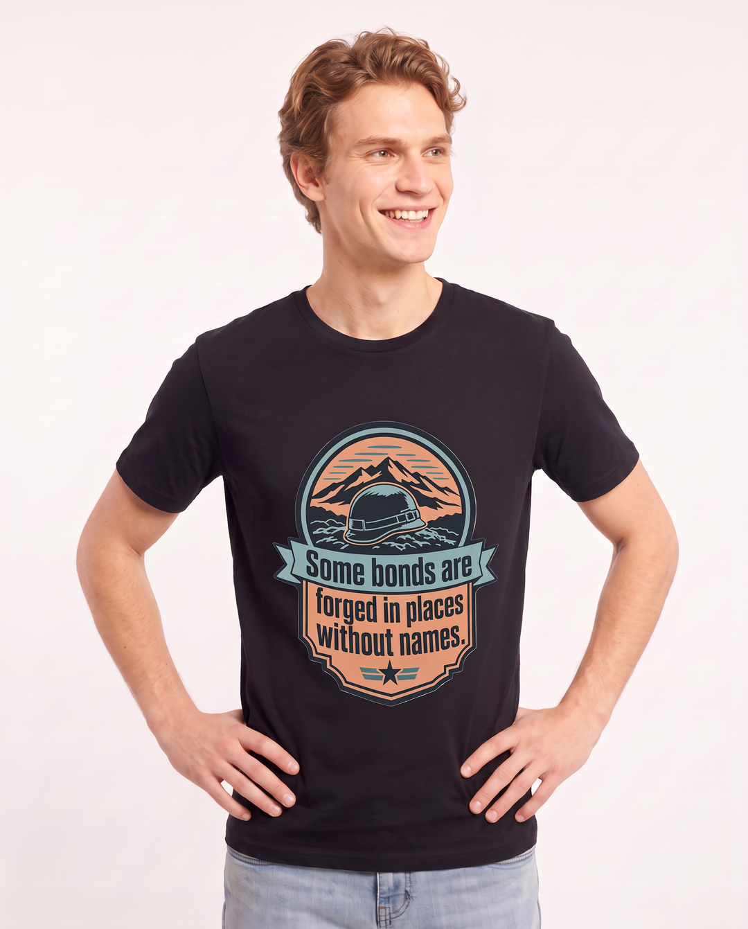 Graphic Men's Black T-Shirt - Some bonds are forged in places without product image 3