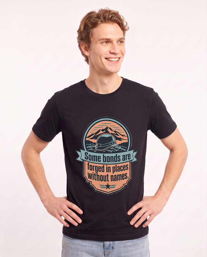 Graphic Men's Black T-Shirt - Some bonds are forged in places without product image 3