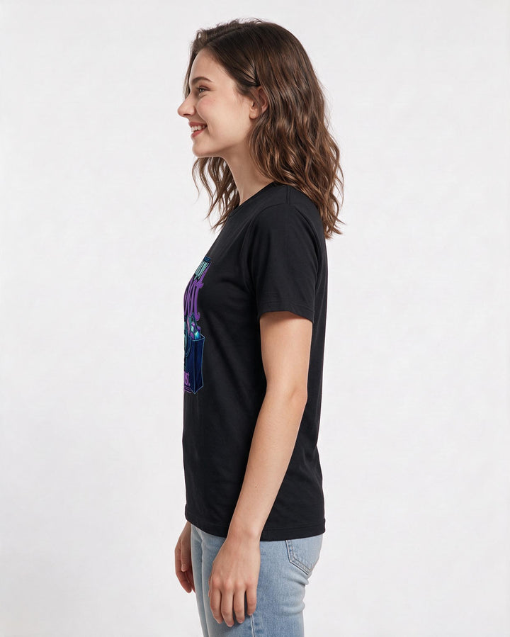 Gaming Women's Black T-Shirt – Getting my loot from the grocery aisle side quest. product image 2