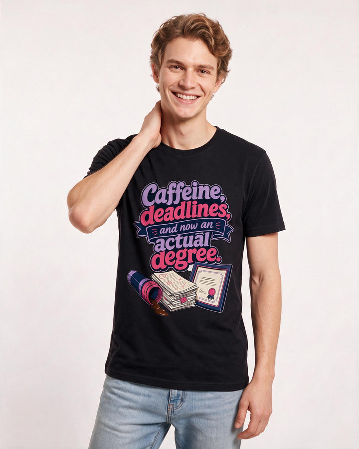 Graduation Black T-Shirt for Men – Everyday Expression Graphic Tee product image 1