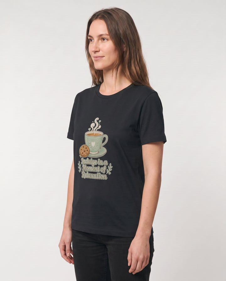 Indulge In A Moment Of Relaxation Black T-Shirt mockup 2