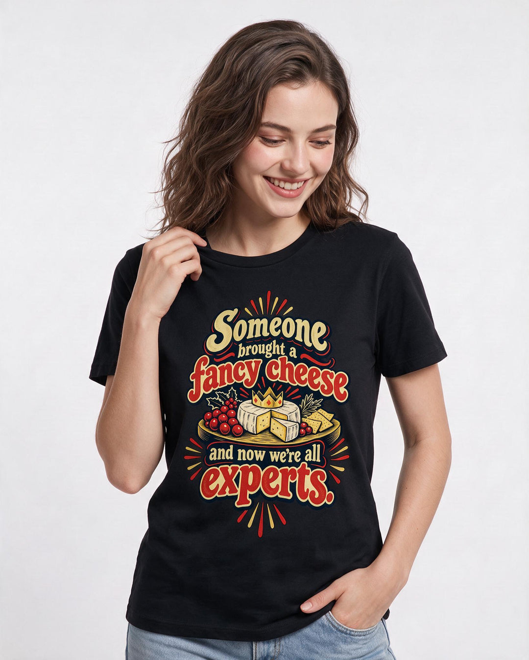 Christmas Black T-Shirt for Women – Holiday Theme Graphic Tee product image 1