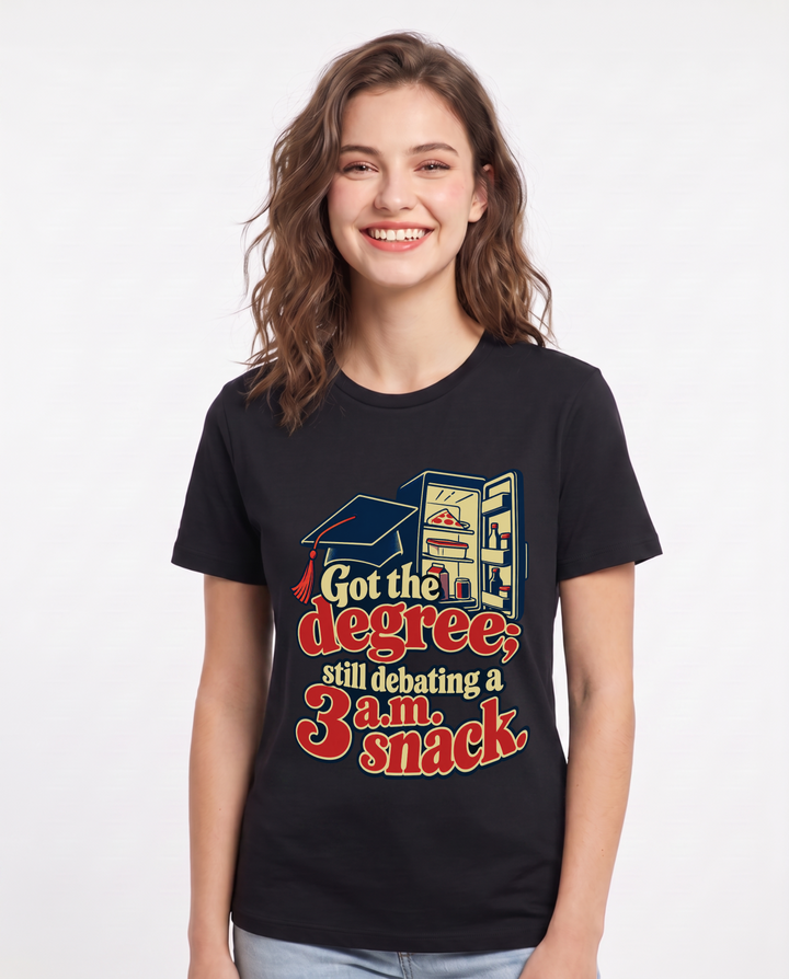 Graduation Black T-Shirt for Women – Everyday Expression Graphic Tee product image 3