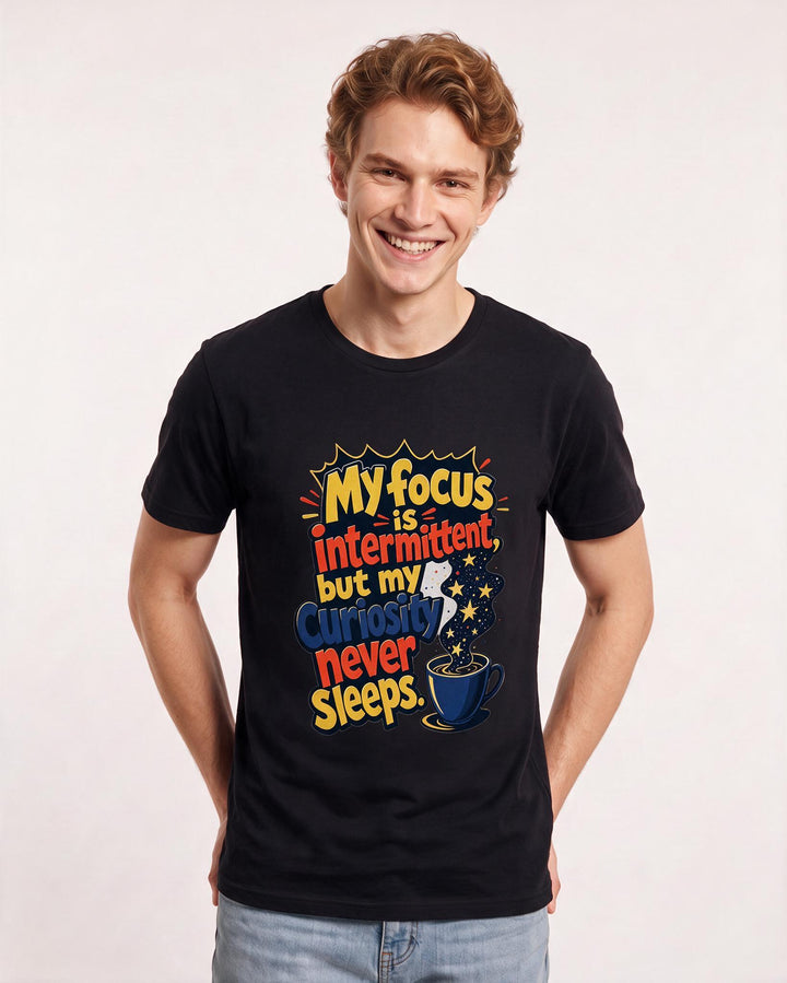 Neurodiversity Black T-Shirt for Men – Everyday Expression Graphic Tee product image 1