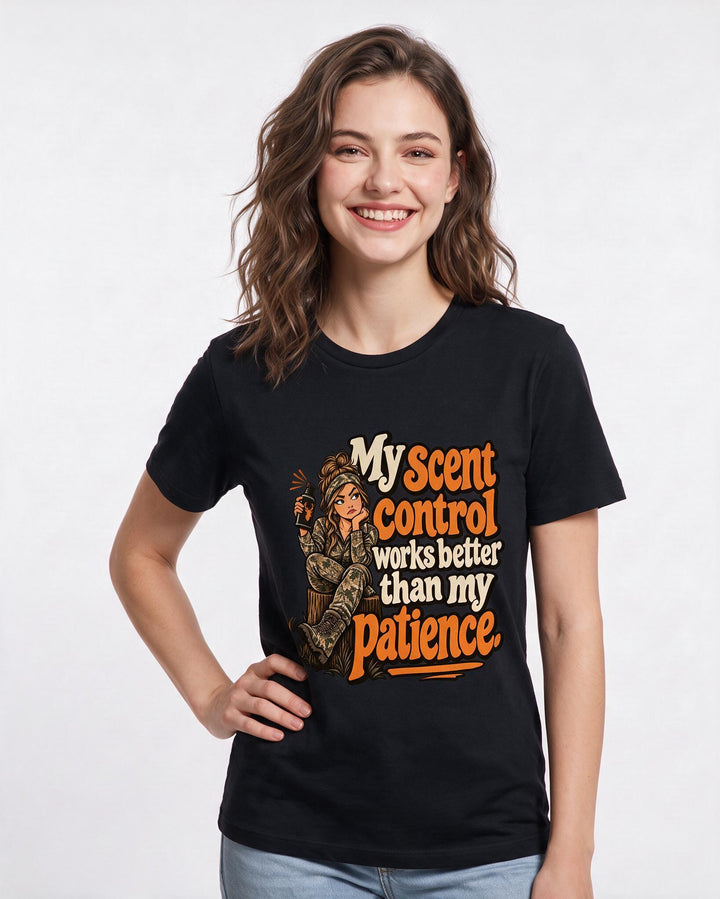 Hunting Black T-Shirt for Women – Everyday Expression Graphic Tee product image 1