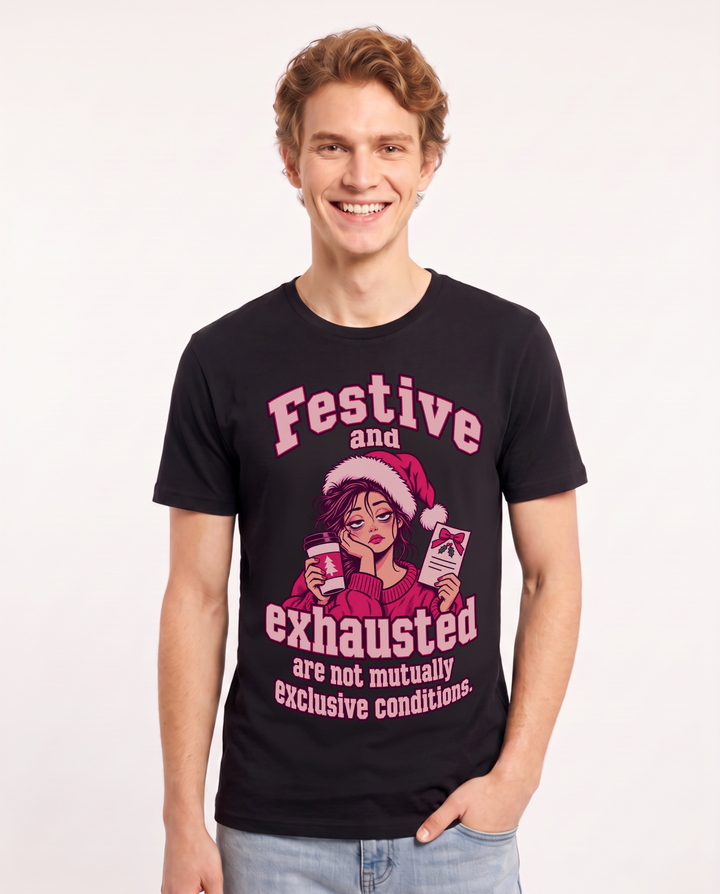Christmas Black T-Shirt for Men – Holiday Theme Graphic Tee product image 3
