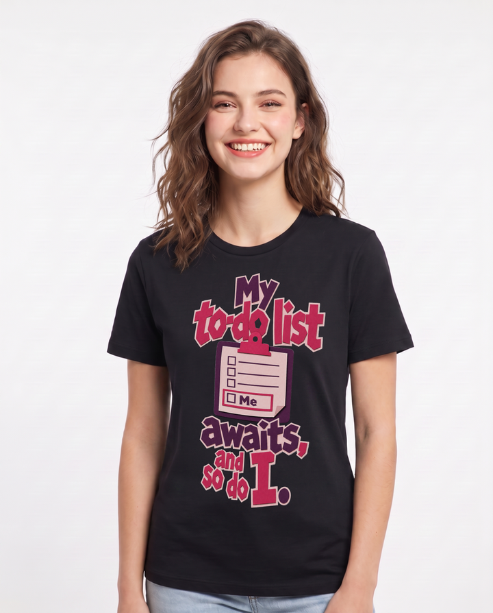 Meme Black T-Shirt for Women – Everyday Expression Graphic Tee product image 3