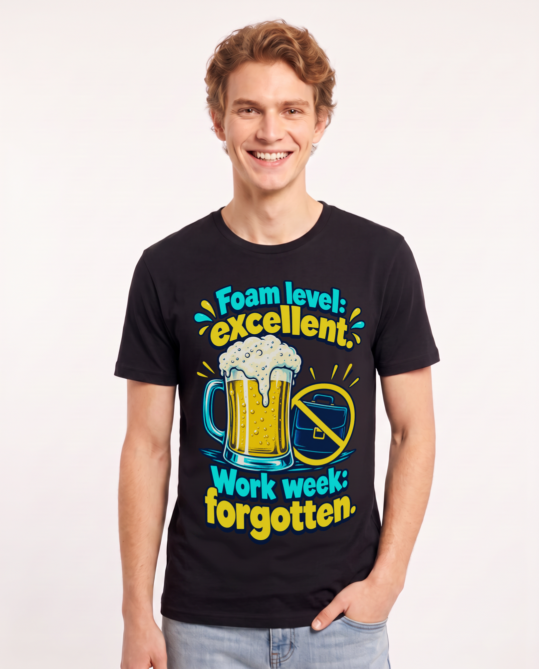 Beer Black T-Shirt for Men – Everyday Expression Graphic Tee product image 3