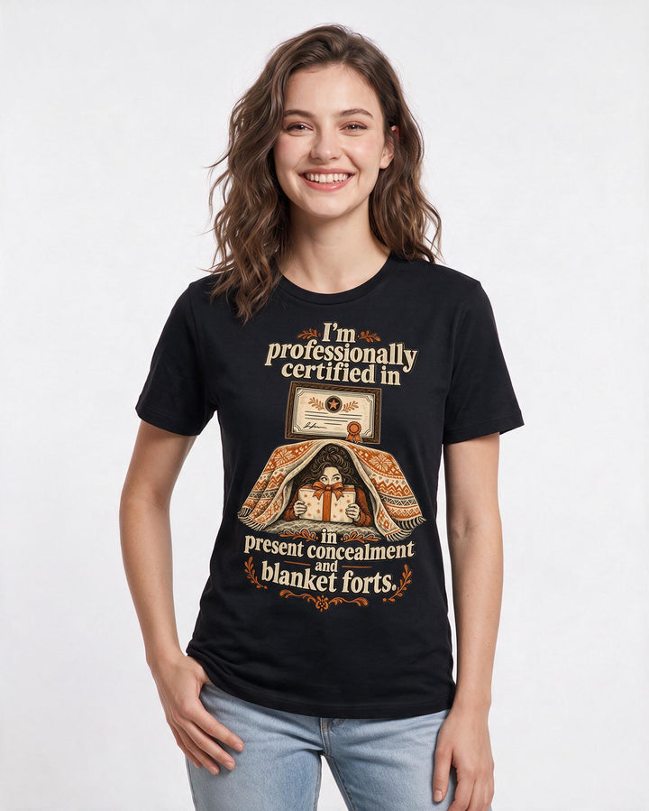 Christmas Black T-Shirt for Women – Holiday Theme Graphic Tee product image 1