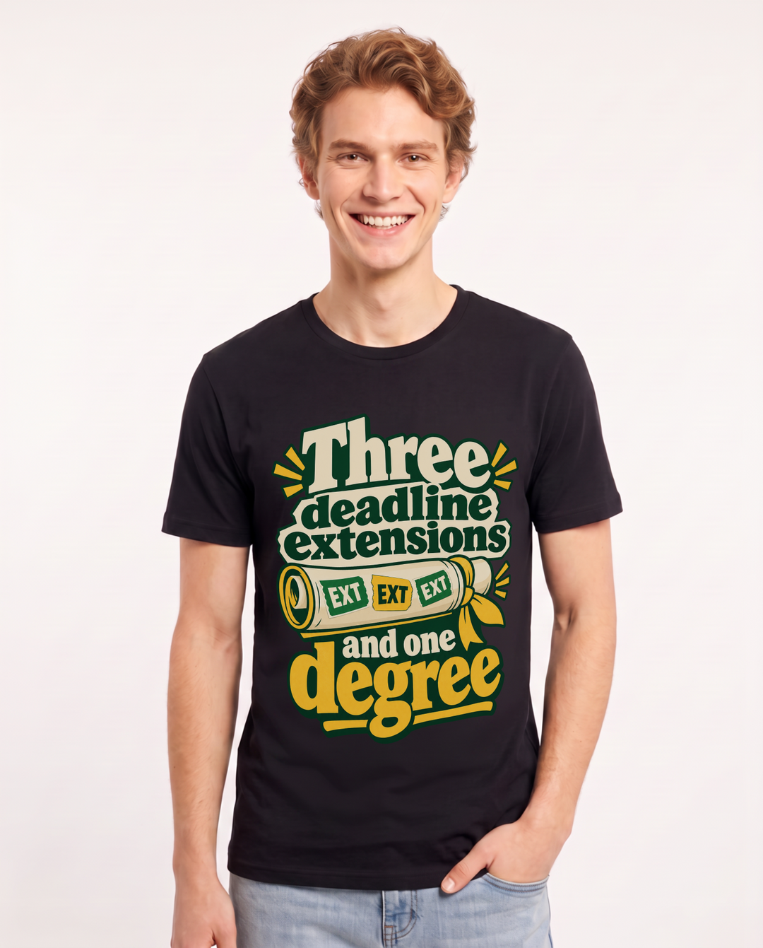 Graduation Black T-Shirt for Men – Everyday Expression Graphic Tee product image 3