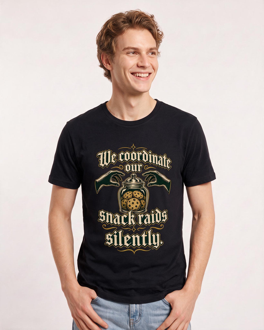 Couples Black T-Shirt for Men – Everyday Expression Graphic Tee product image 1