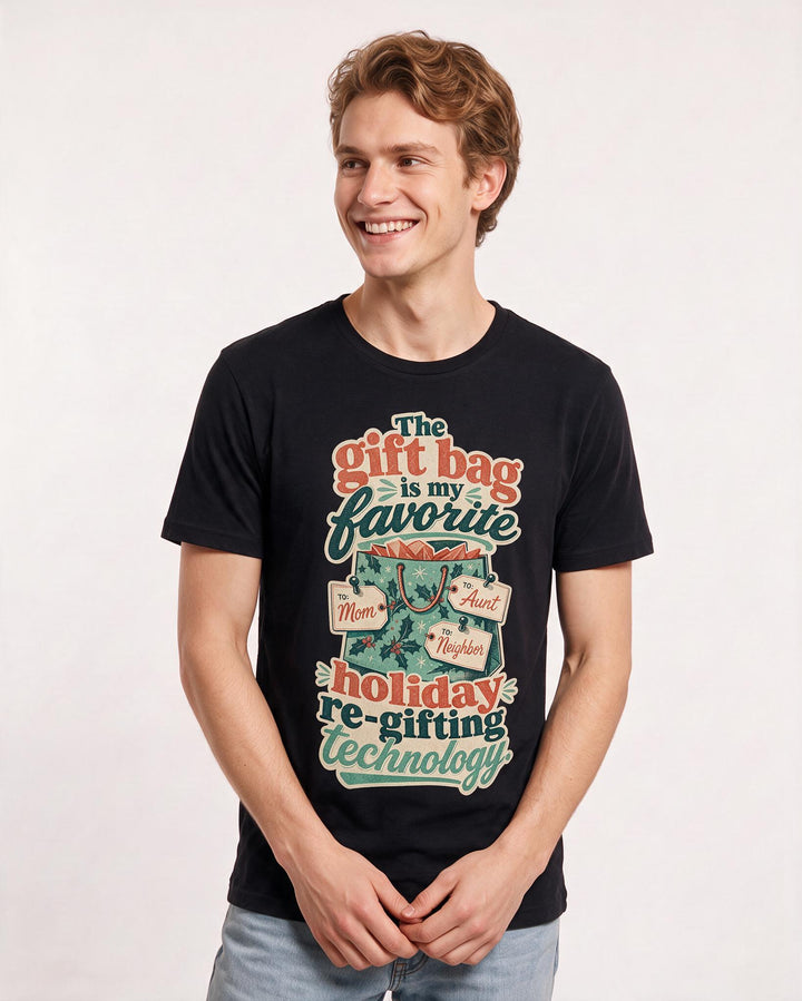 Christmas Black T-Shirt for Men – Holiday Theme Graphic Tee product image 1