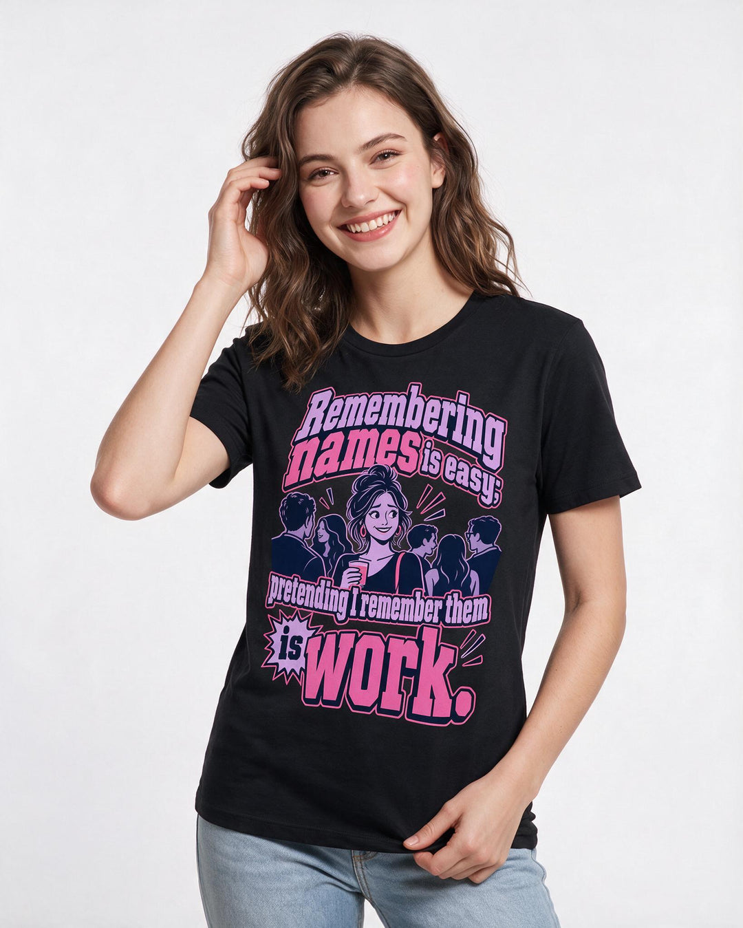 Meme Black T-Shirt for Women – Everyday Expression Graphic Tee product image 1