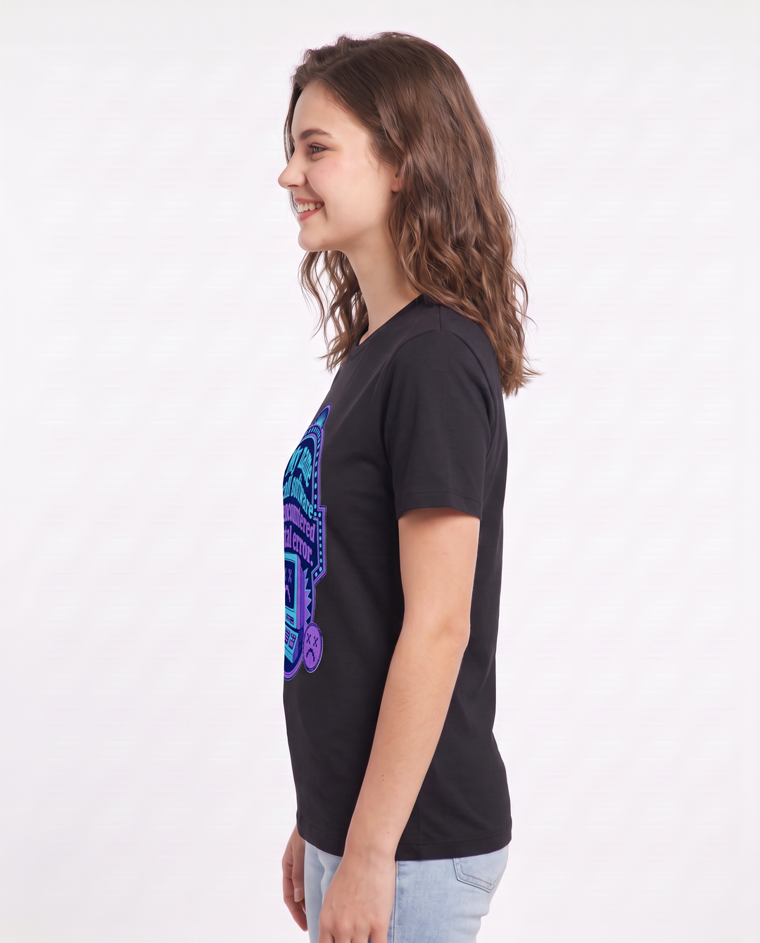 Graphic Women's Black T-Shirt - My name recall software has product image 2